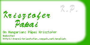 krisztofer papai business card